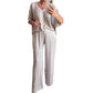Loose Satin Women's Top & Pants Set