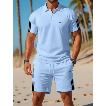 👕 2-teiliges Freizeit-Set für Herren – Kurzarm-Oberteil & Shorts, atmungsaktiv, bequem & vielseitig für Alltag, Sport & Reisen ☀️🩳